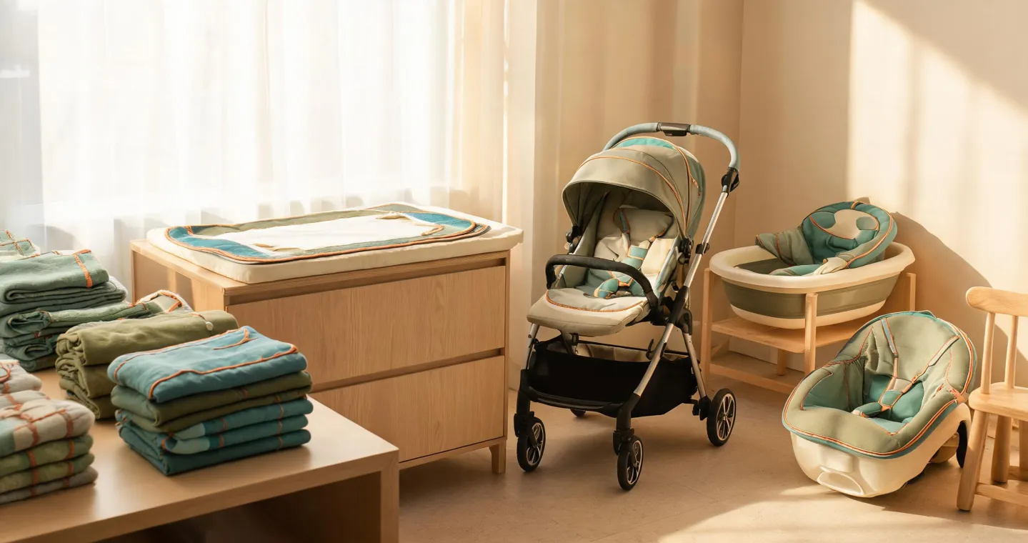 Summer Infant nursery essentials arranged for a calm morning routine